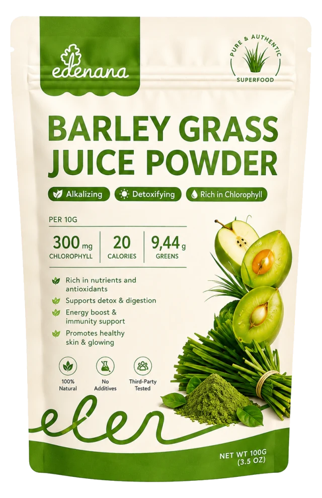 Edenana Barley Grass Juice Powder product packaging